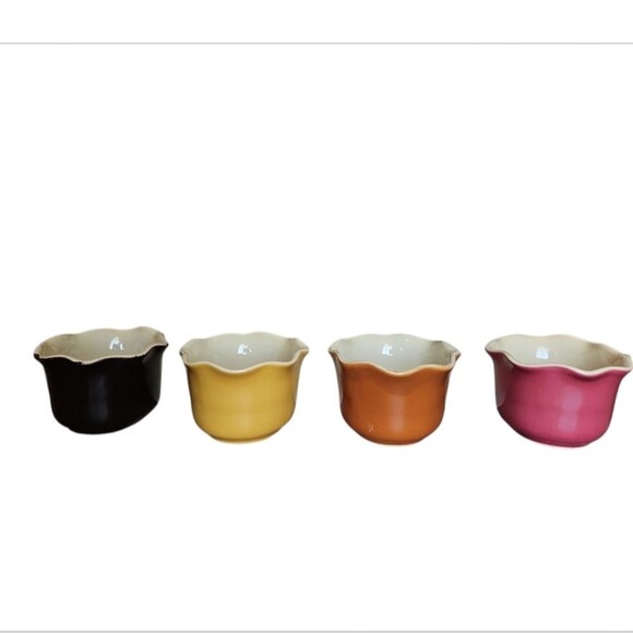 Grestel Portugal Stoneware Scalloped Ramekin Set 8-Piece Multicolor Ceramic - Picture 9 of 12